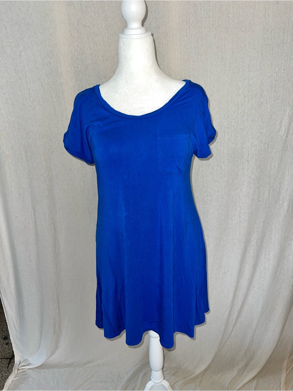 American Eagle Outfitters Royal Blue Short-Sleeve Pocket Swing Dress